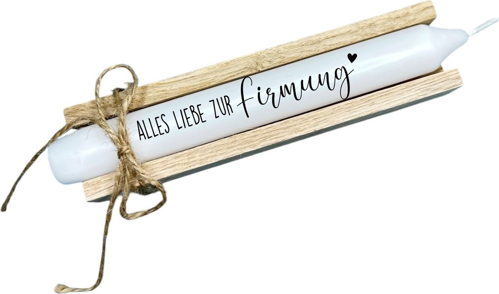 Kerze mit Spruch, Geschenkkerze Alles Liebe zur Firmung, Geschenk Firmung Junge Mädchen