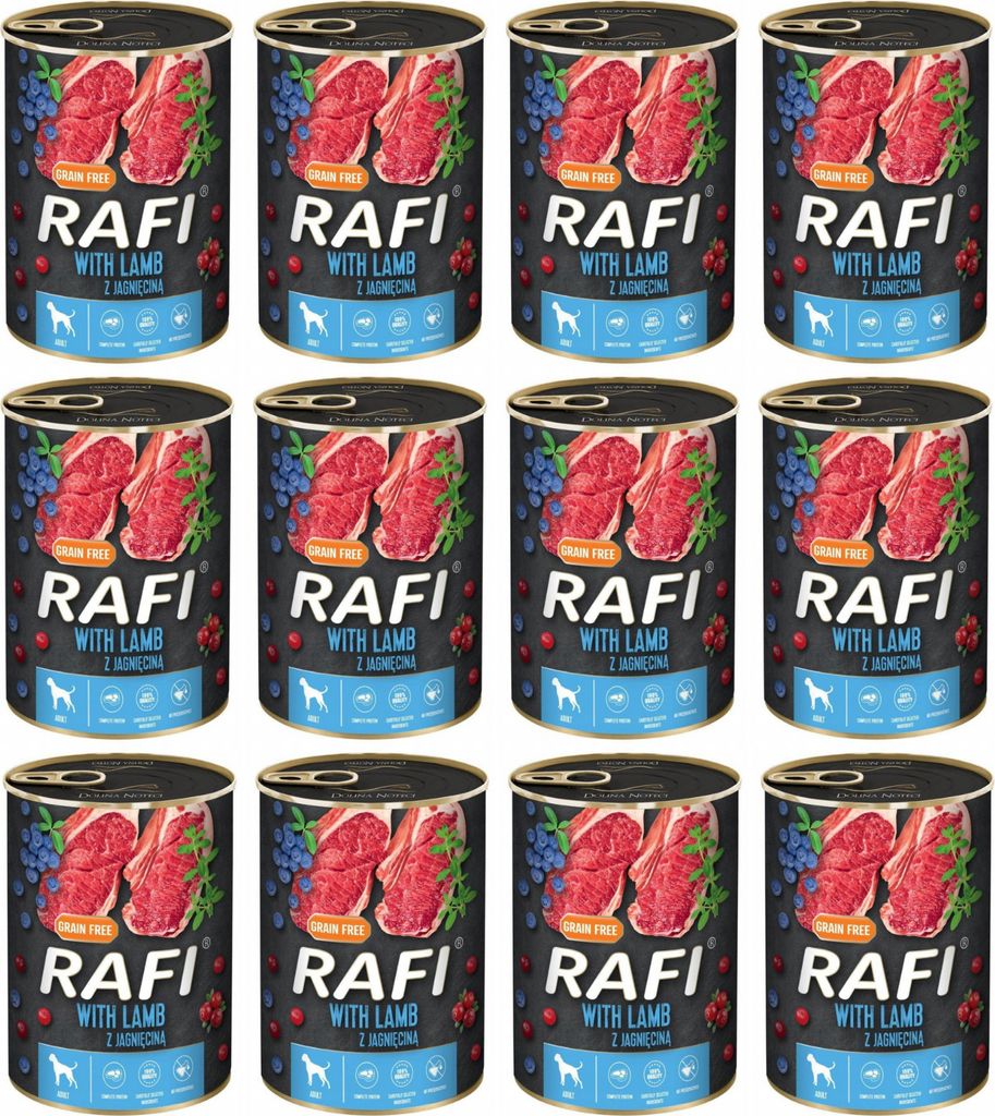 Rafi mit Lammfleisch - Getreidefrei Nassfutter für erwachsene Hunde aller Rassen 400g