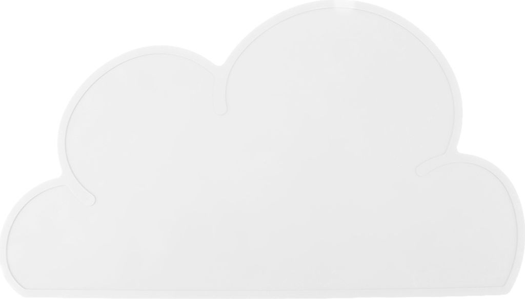 Wolkenförmige Fressnapf-Matte aus Silikon für Hunde und Welpen, Futternapf-unterlage, Weiß