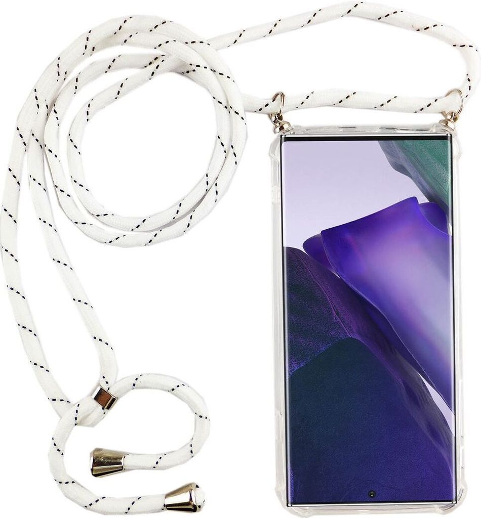 Handykette für Samsung Galaxy Note 20 Ultra - Smartphone Necklace Hülle mit Band - Schnur mit Case zum umhängen in Weiß