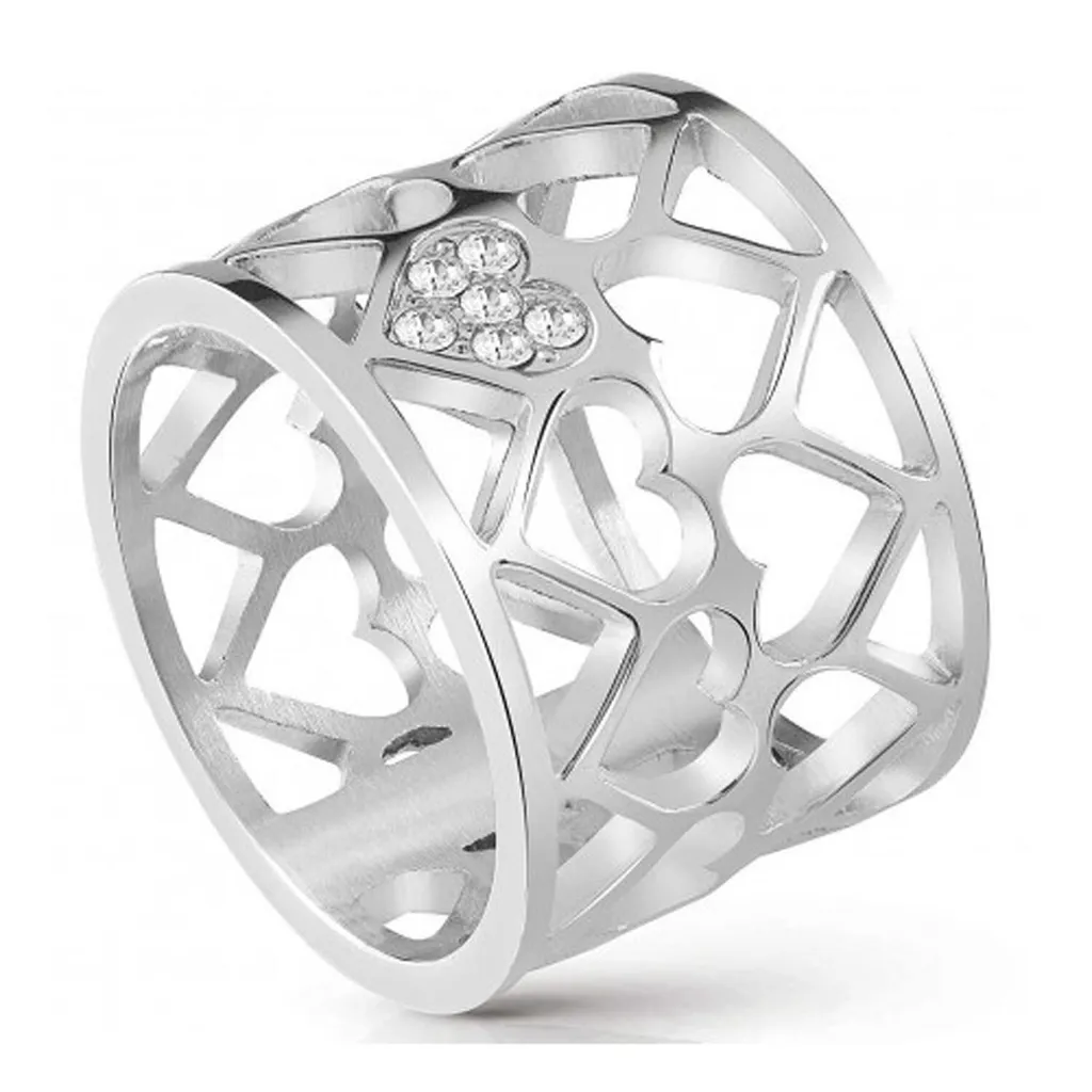 Anneau Guess pour femme UBR85006 taille 54 - Bague argentée élégante