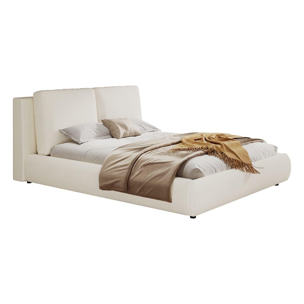 Polsterbett, Doppelbett, 180*200cm, hydraulisches Funktionsbett, Bett mit Lattenrost, Kopfteil und großem Stauraum, gepolstertes Kopfteil
