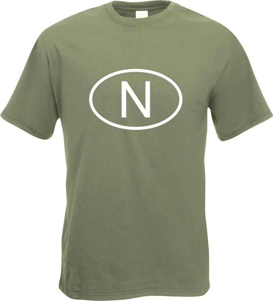 Kiwistar - T-Shirt - Olive - Norwegen N Motiv Bedruckt Funshirt Design Print - mit Motiv Bedruckt - Funshirt Design - Sport - Freizeit - Herren - XXL