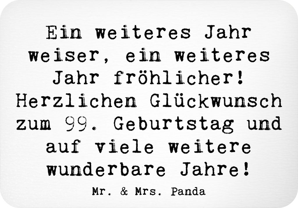 Mr. & Mrs. Panda magnet Spruch 99. Geburtstag Freude - Weiß - Geschenk, Kühlschrankmagnet, mdf, Geburtstagsgeschenk, Glückwunsch, Lebensjahr fei...