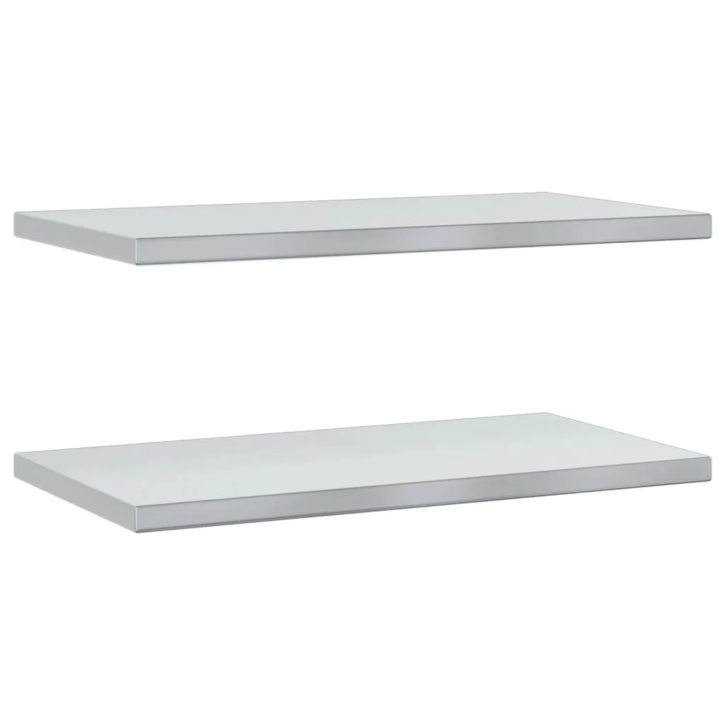 Coppia Mensole Cucina Acciaio Inox 75x40 cm - Ripiani Argento Igienici