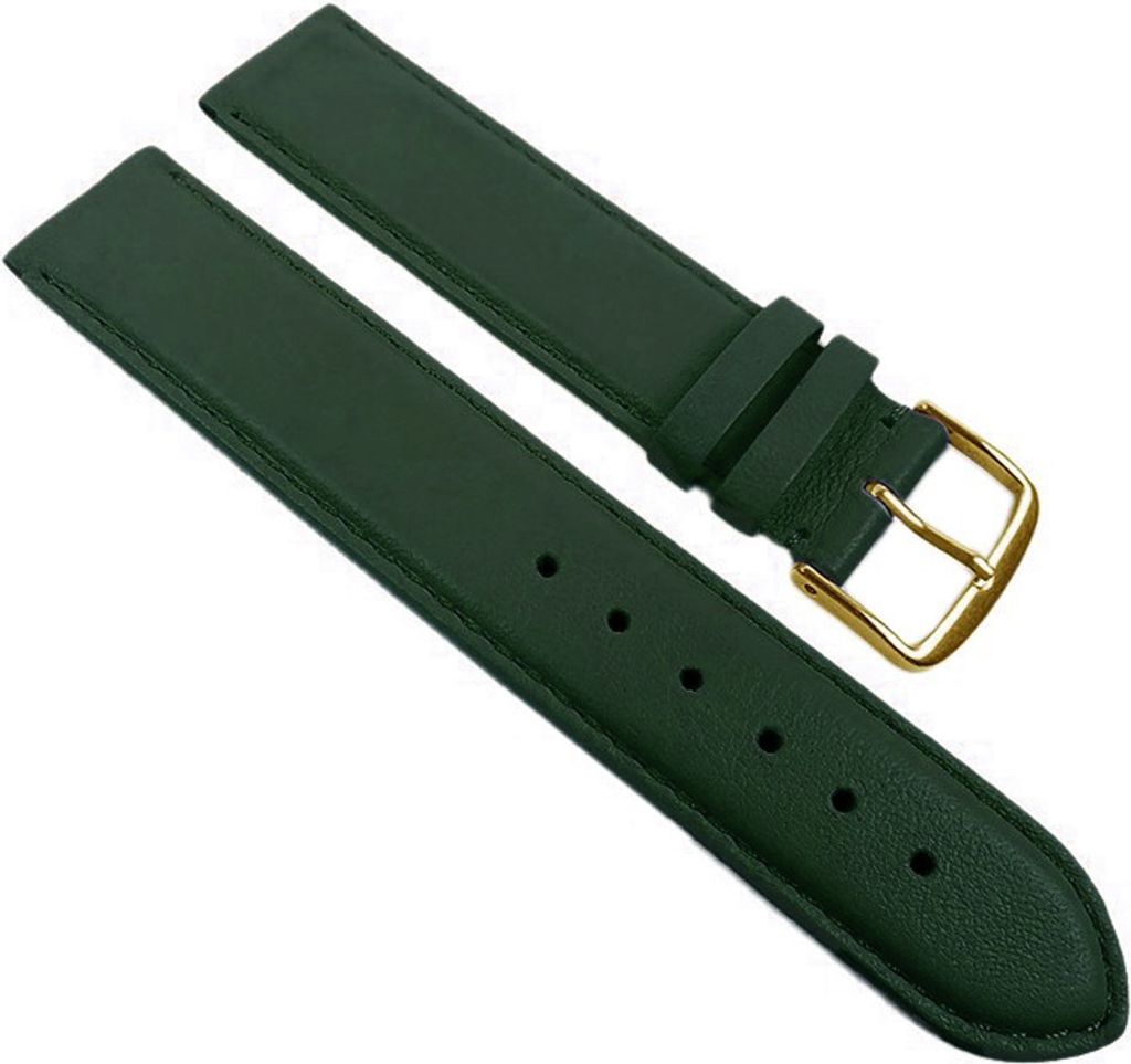 Beach Uhrenarmband | Kalbsleder, dunkelgrün mit Naht, 12-30mm 32234G, Stegbreite:24mm