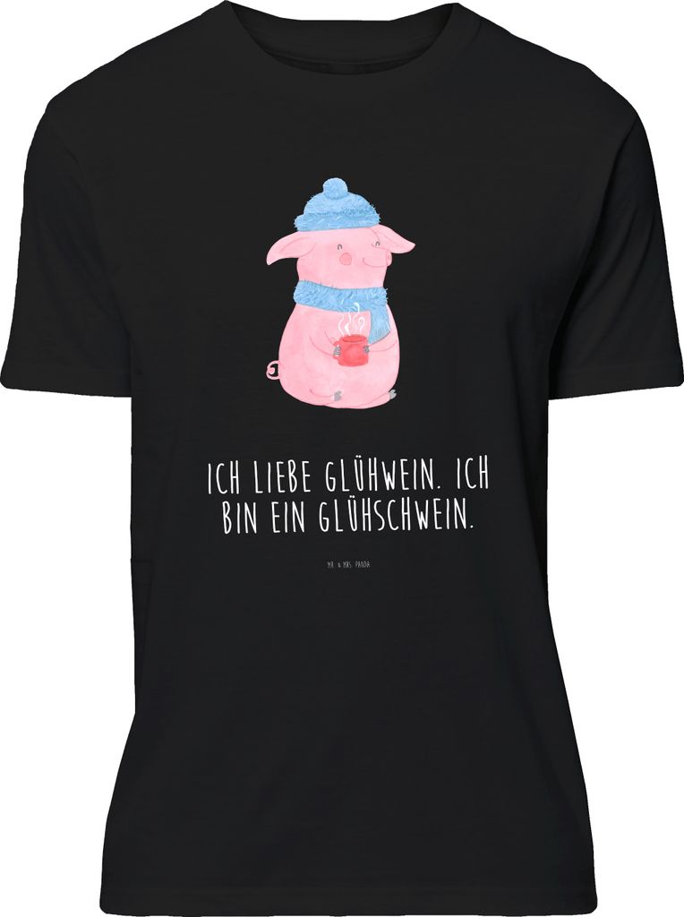 Mr. & Mrs. Panda S T-Shirt Schwein Glühwein - Schwarz - Produktbild 