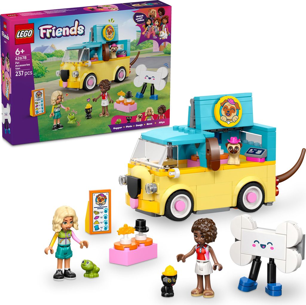 LEGO Friends Haustierzubehör-Van - Spielzeug mit 2 Mini Puppen sowie Hund-, Katzen- & Froschfigur - Geburtstagsgeschenk für Mädchen ab 6 Jahren ...