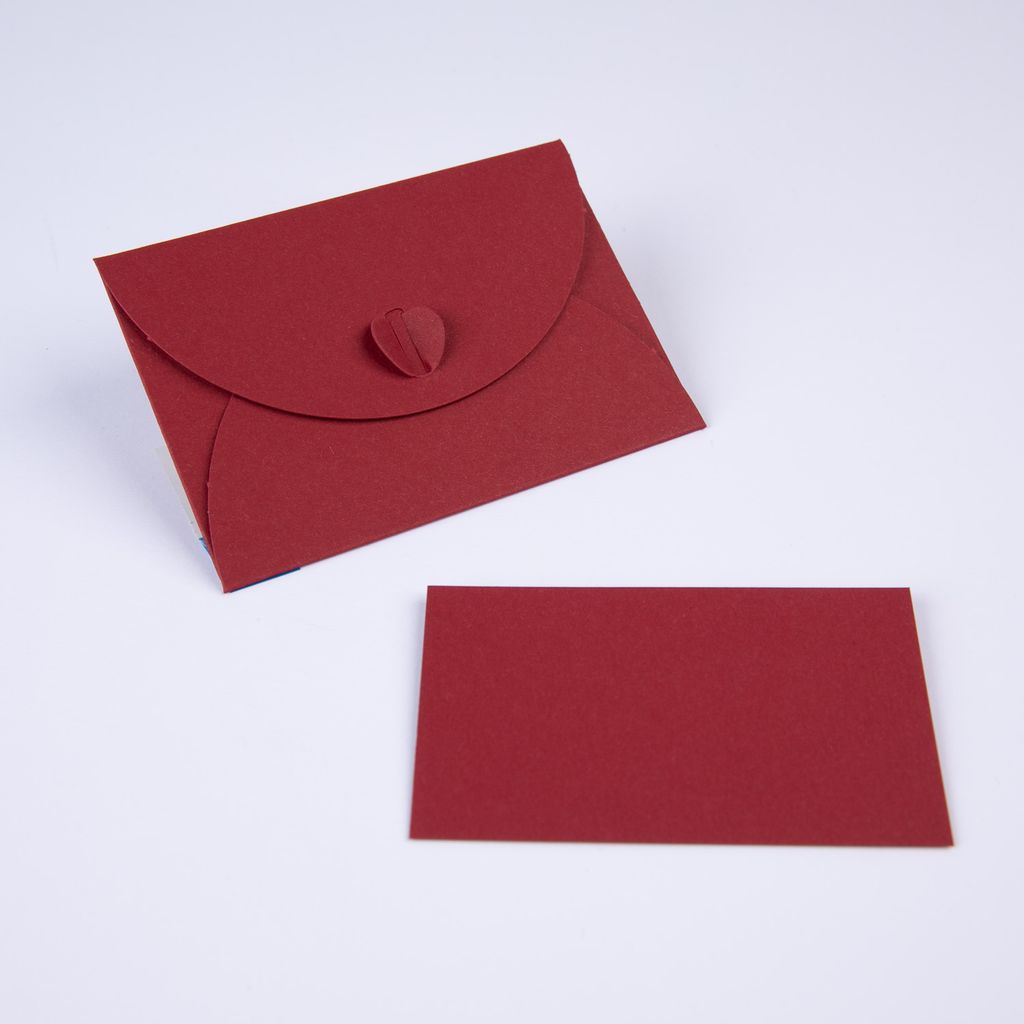 50 x PresentFill Karten + Mini-Umschlag aus 210 g/m² Recycling-Kraftpapier - Bordeaux Rot