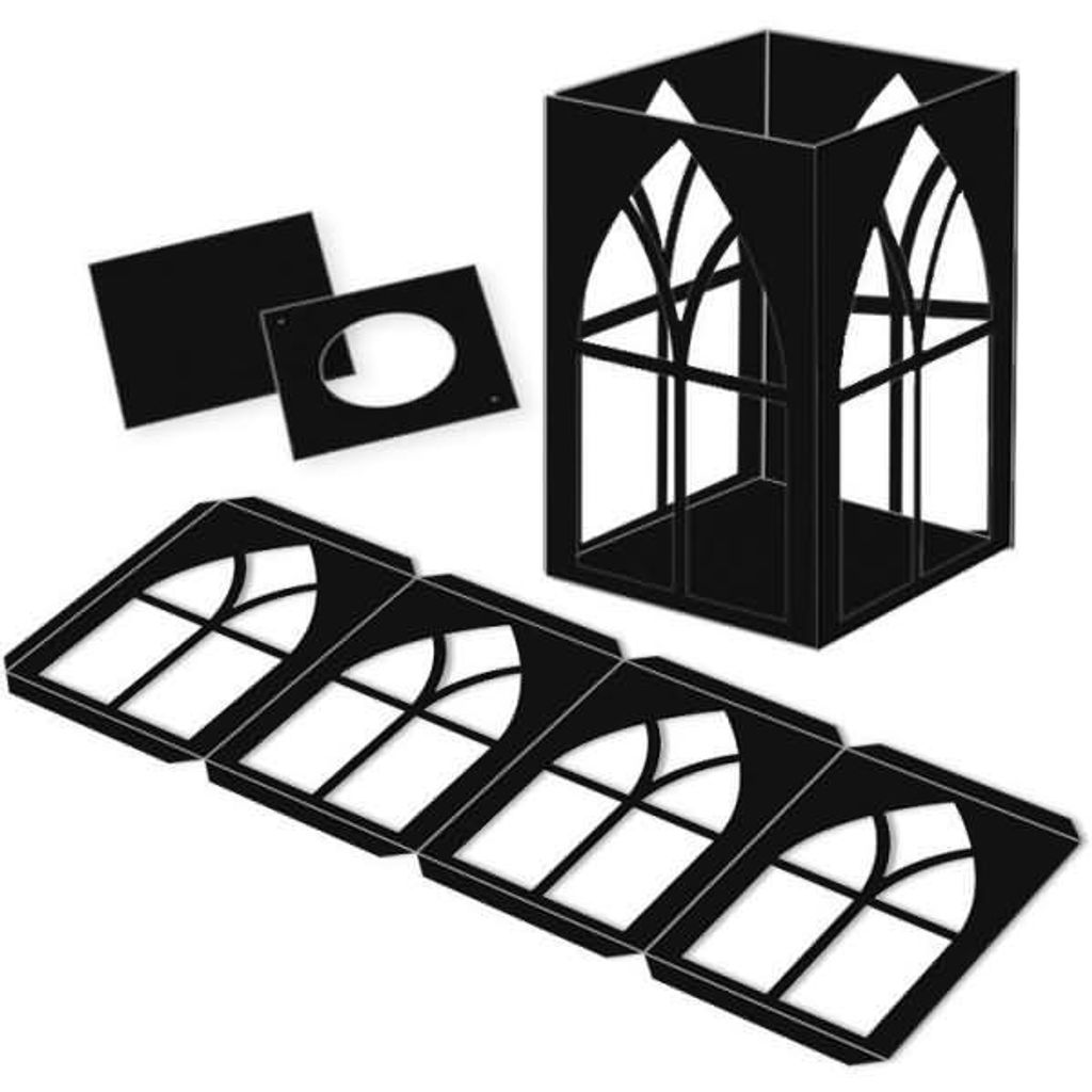 Laternen-Bastelset Fenster 300g/qm 14x20cm schwarz