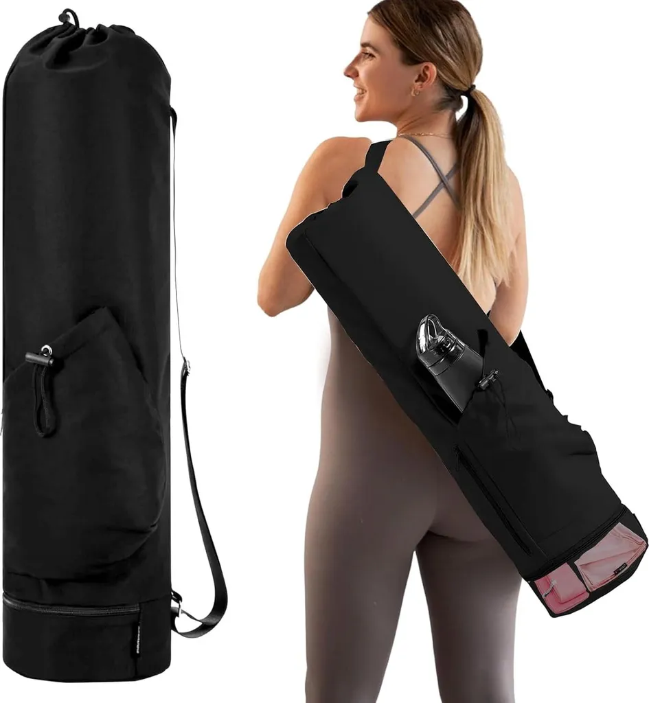 Sac tapis yoga imperméable réglable à compartiment humide et rangement