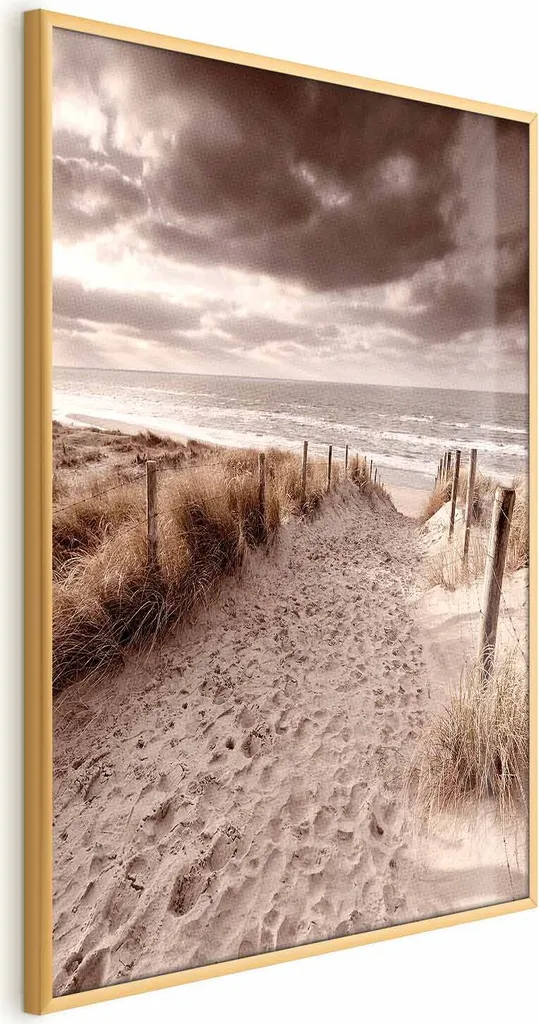 Distant Dune Poster 40x60 Cornice Oro Sottile - Design Minimalista
