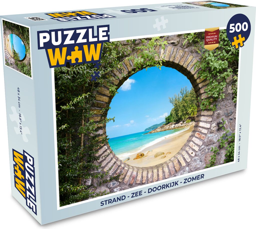 MuchoWow Puzzle 500 Teile Strand - Meer - Aussicht - Sommer - 500 Teile - Kinder - Selberbauen - Puzzlespiele