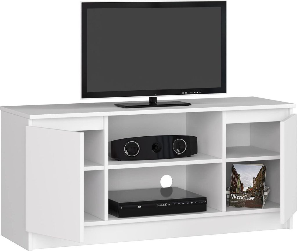 BDW, Kommode, RTV Schrank, TV Möbel, 120x55x40 cm, , Weiß