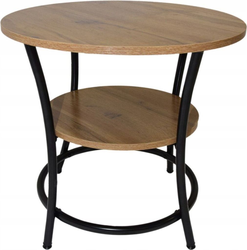 Stolik kawowy okrągły loft fi 56x55cm dąb naturalny Zdjęcie produktu 