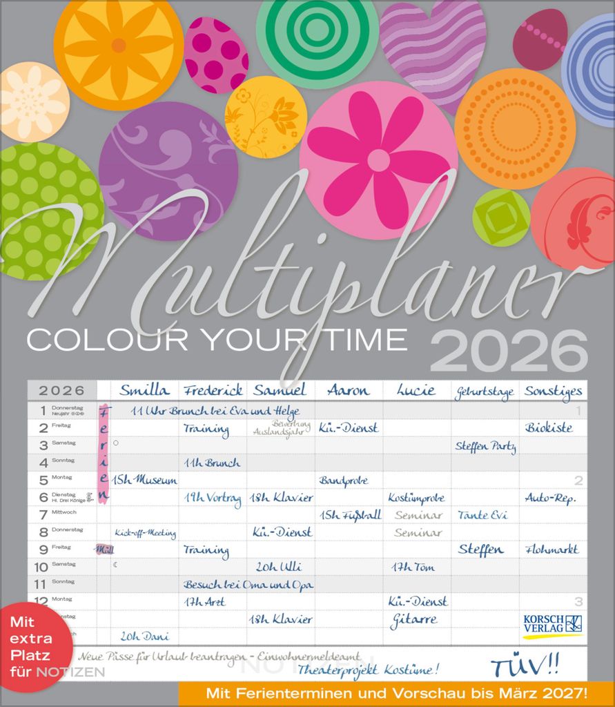 Multiplaner - Colour your time 2026 Produktbild 