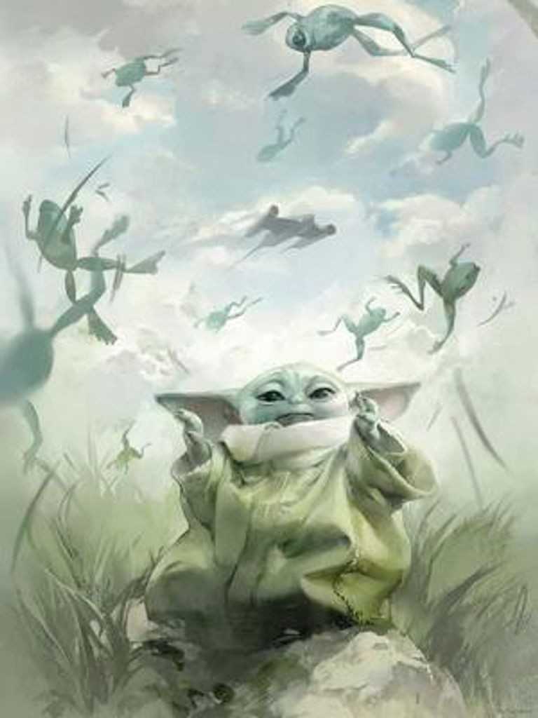 Poster Star Wars The Mandalorian Grogu Frogs 30x40 cm