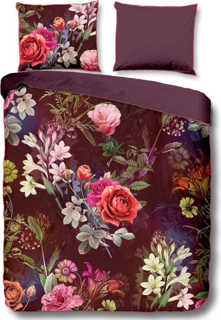 Descanso Bettwäsche-Set SIMONE 240x200/220 cm Bordeauxrot