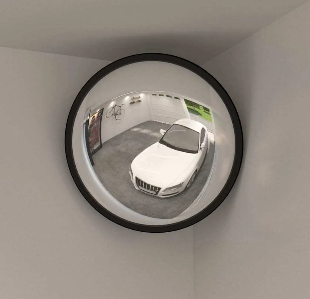 Miroir de surveillance intérieur noir 40cm pour magasin et box
