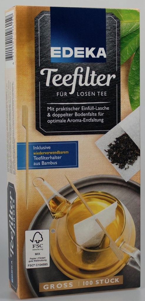 Teefilter groß für alle losen Teesorten weiß Nr. 60/4206493, PA= 100Stk