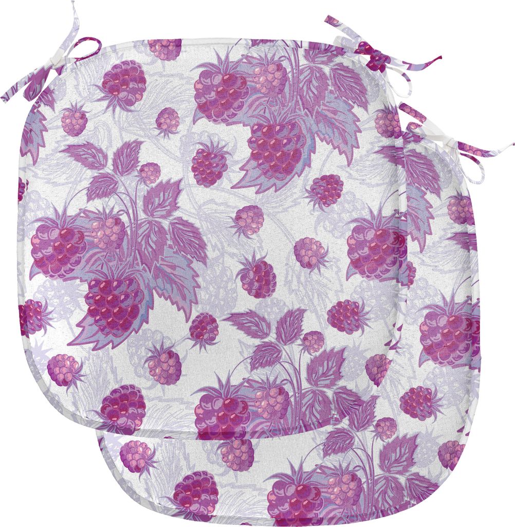 ABAKUHAUS Mauve Polster für Esszimmerstühle, Vivid Rasberries Ast, Dekoratives wasserfestes Kissen mit Riemen für Küchensitze, 40 cm x 40 cm-2e...