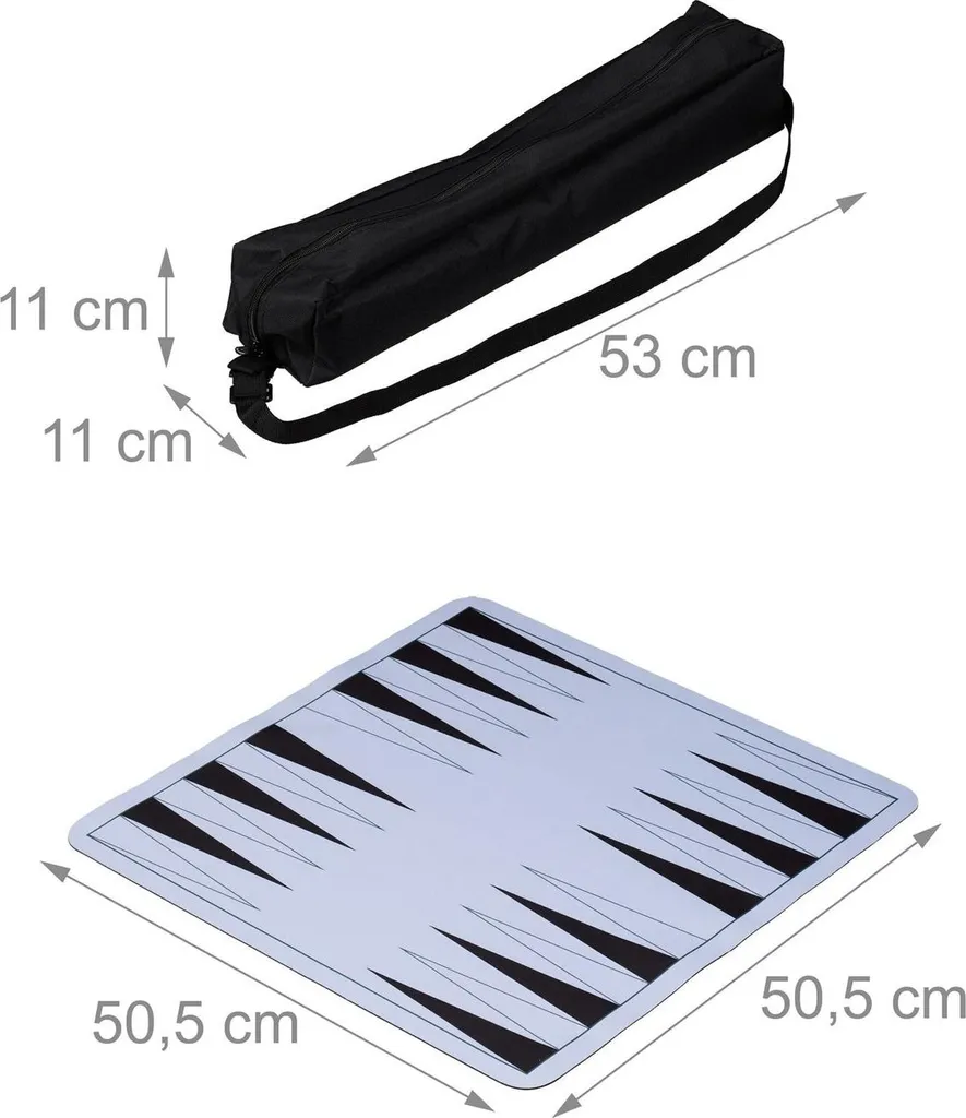Jeu de backgammon de dames et d'échecs nomade tapis de voyage - 3