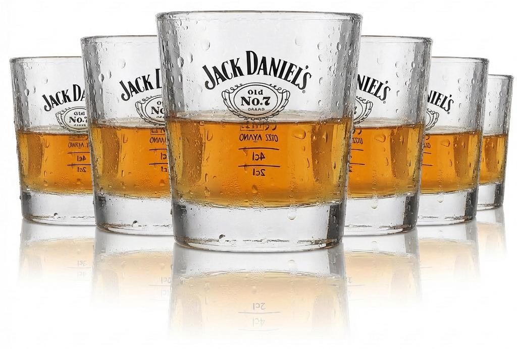 6x Jack Daniels Whiskey Glas 0,2l Tumbler Gläser Old No. 7 Longdrink Gastro Bar