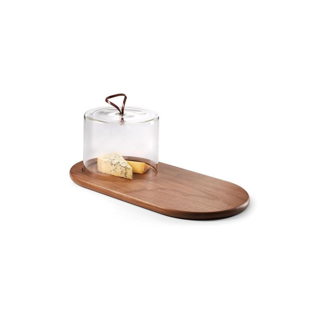 Philippi - Walnut Käsebrett aus Walnussholz mit stylischer Glasglocke