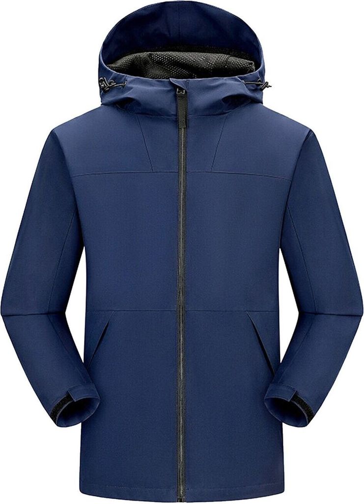 Herren Outdoorjacke Warm Gefš¹ttert Wasserdicht Parka Army Mantel Winterjacke, NAVY L