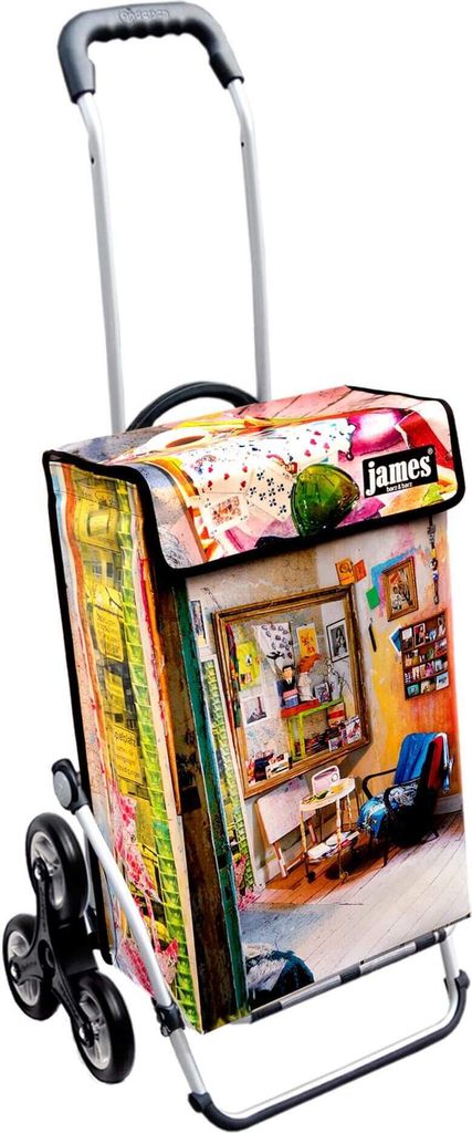 James Einkaufstrolley - LUISE - stabiler Einkaufswagen mit individuellem Design - einfarbig: braun in Ausführung: Royal-Treppensteiger