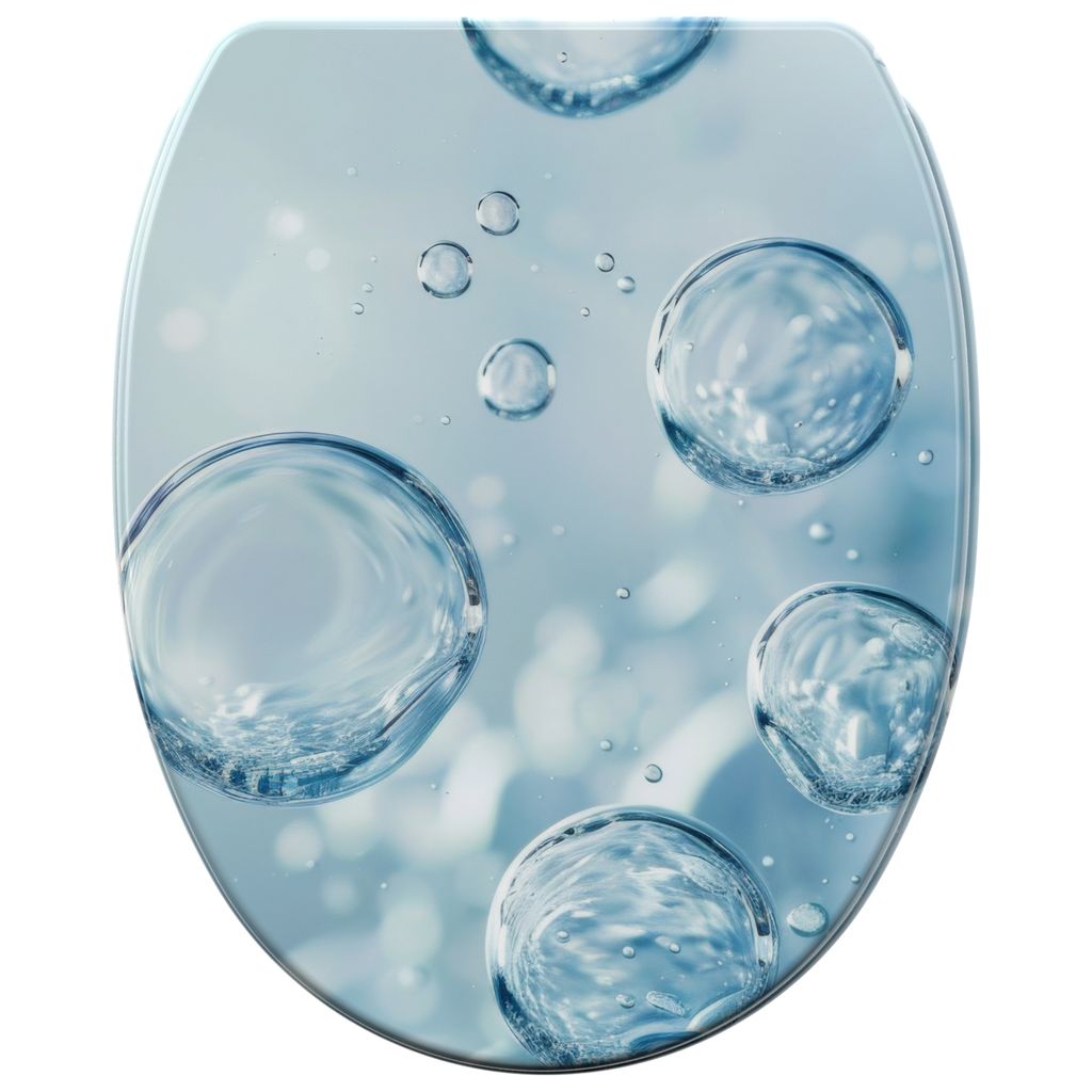 SANILO WC-Sitz mit Absenkautomatik und Schnellverschluss Bubbles, Toilettendeckel direkt vom Hersteller, Klodeckel, Klobrille, WC Deckel, WC Brille