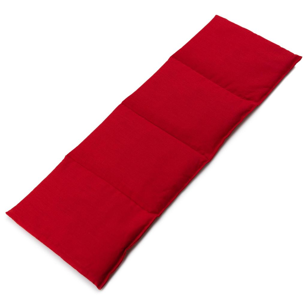 4-Kammer Leinsamenkissen 20x60cm groß - Wärmekissen & Kältekissen - 60x20cm Körner-Kissen Leinsamen, kirschrot