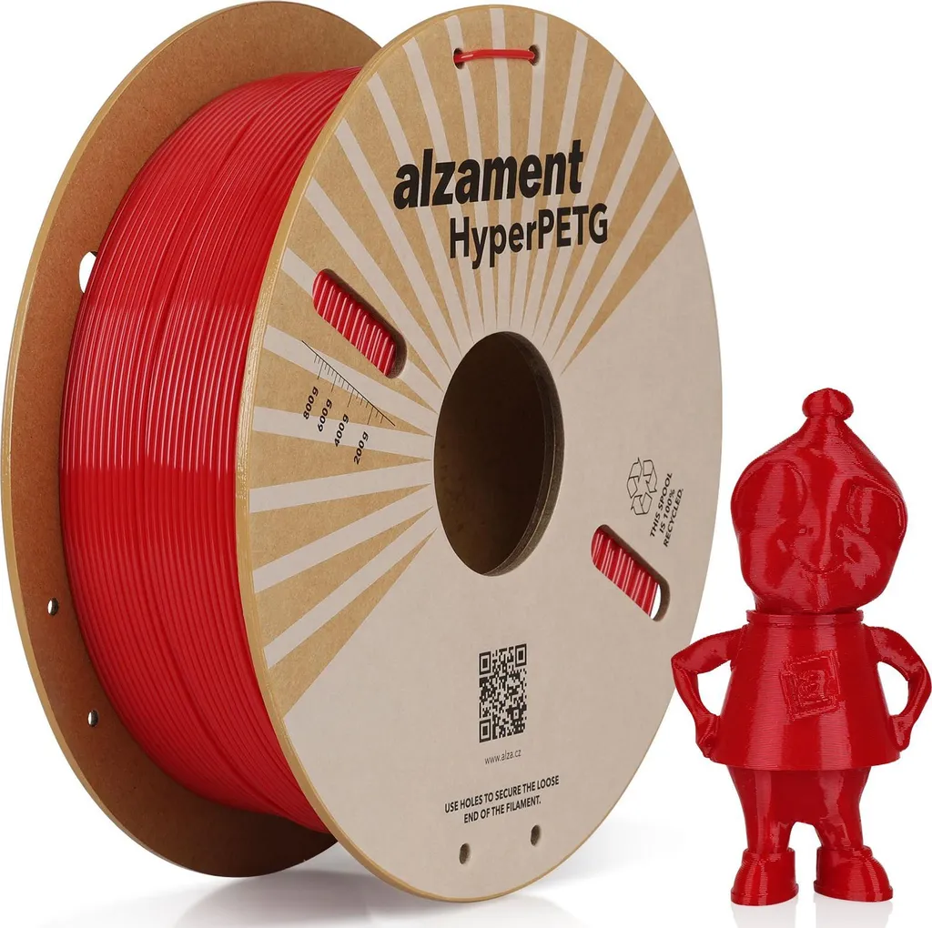 Filament PETG Hyper Alzament 1 kg Rouge brillant pour imprimante 3D