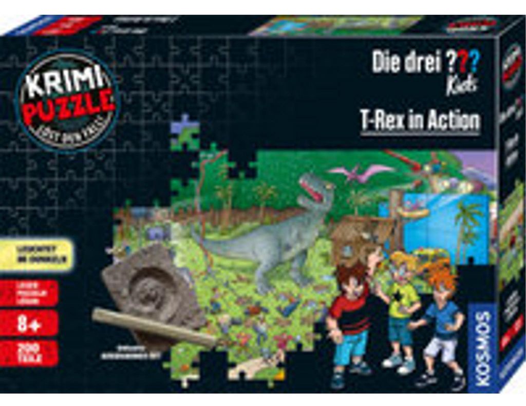 Kosmos Krimi-Puzzle: Die drei ? ? ? Kids - T-Rex in Action, 200 Stück(e), Tiere, 8 Jahr(e)