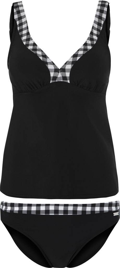 LASCANA Bügel-Tankini schwarz-weiß Größe 46 Cup E