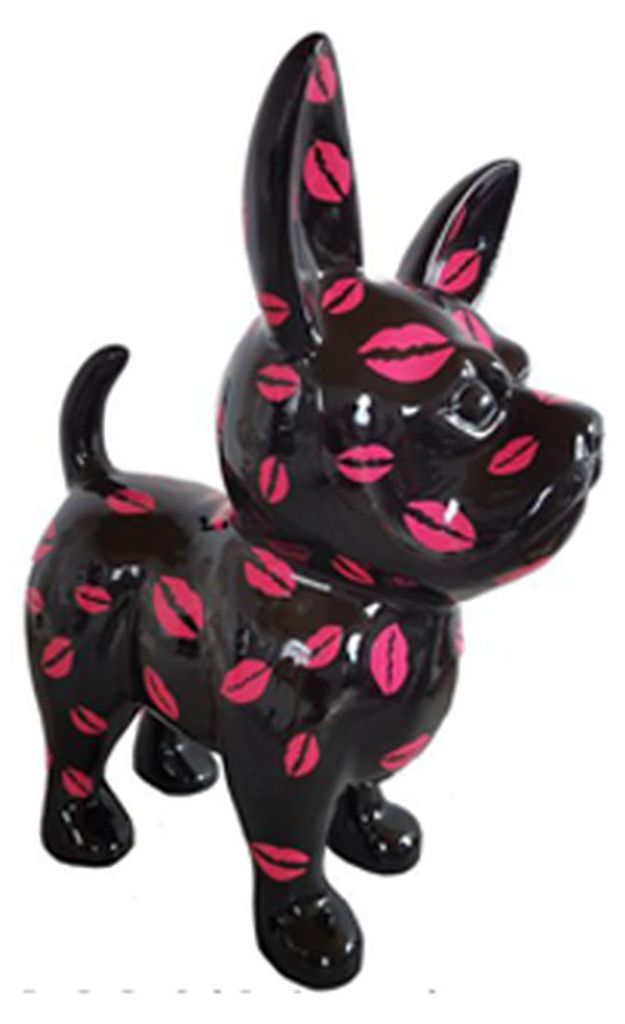 Abstrakter Hund Figur Statue Skulptur Deko Garten Design Statue XXL Bemalt 91cm