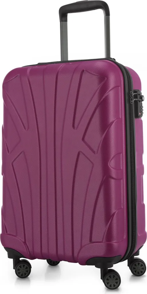 Suitline - bagaglio a mano leggero 55x35x20 cm trolley aereo 34 L bagaglio a mano valigia cabina leggera 4 ruote bagaglio a mano TSA ,Magenta