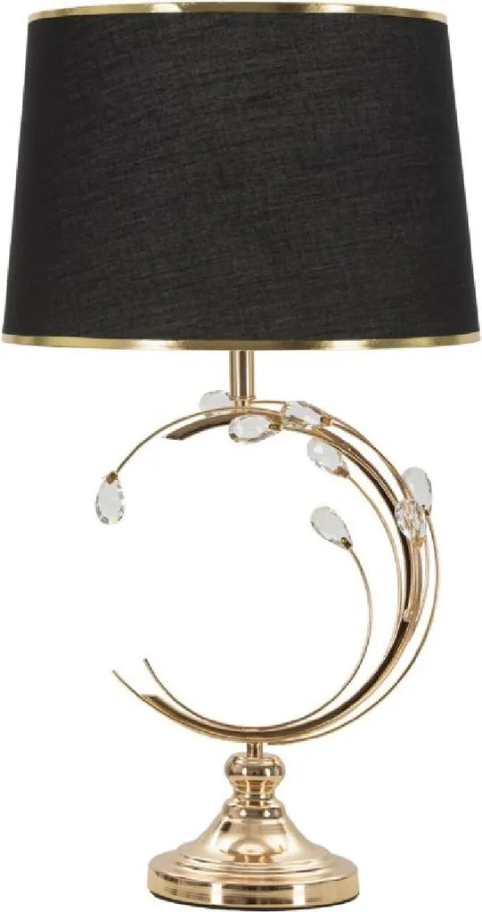Lampe da tavolo Mauro Ferretti Bruxelles E27 Ø 36x65 cm nero oro