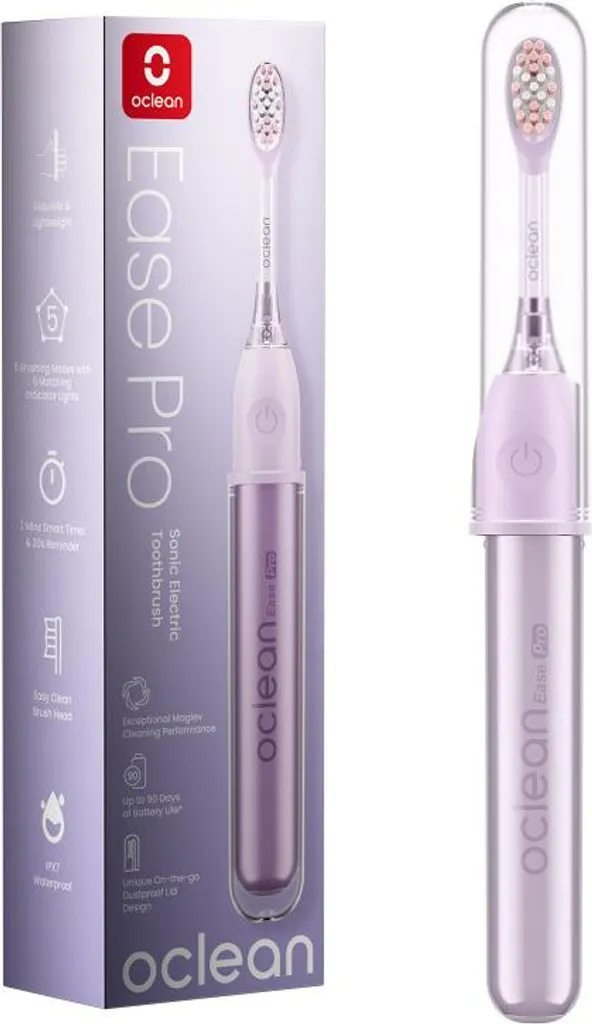 Oclean Electric Toothbrush Ease Pro : Brosse Sonique Violette 30 Jours