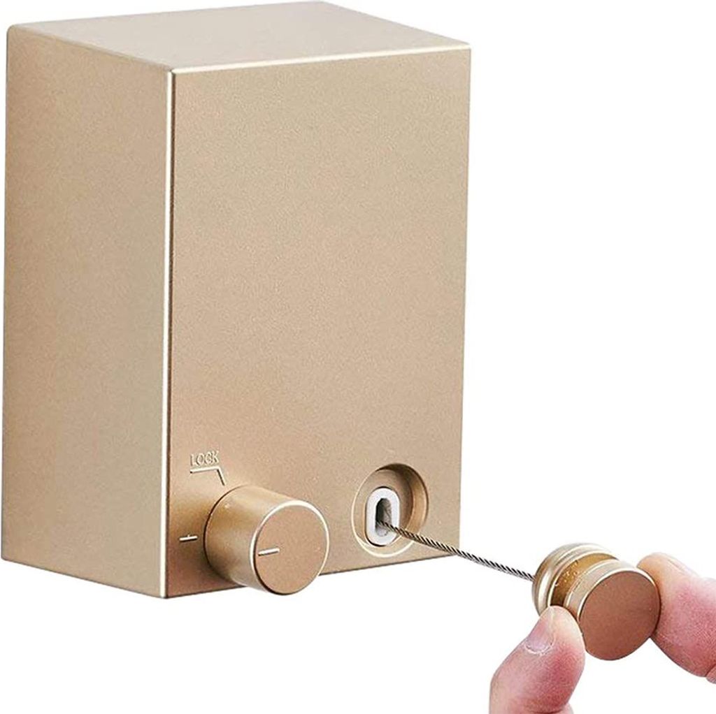 Einziehbare Wäscheleine, strapazierfähige Wäscheleine zum Trocknen von Kleidung – an der Wand montierte Wäscheleine aus Edelstahl – einfach...