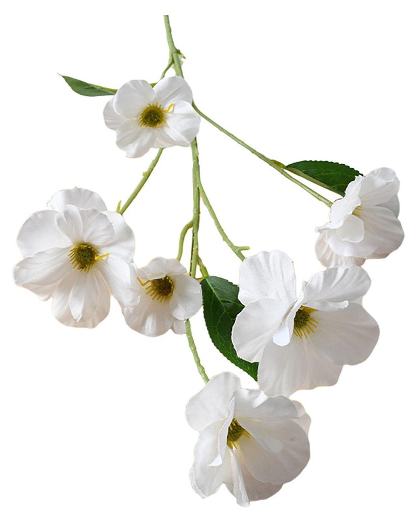 Künstliche Schmetterlingsorchidee mit 6 Blütenköpfen, Seidenblumenzweig mit Stiel für Hochzeiten, Zuhause, Büro, Partys und Hoteldekoration