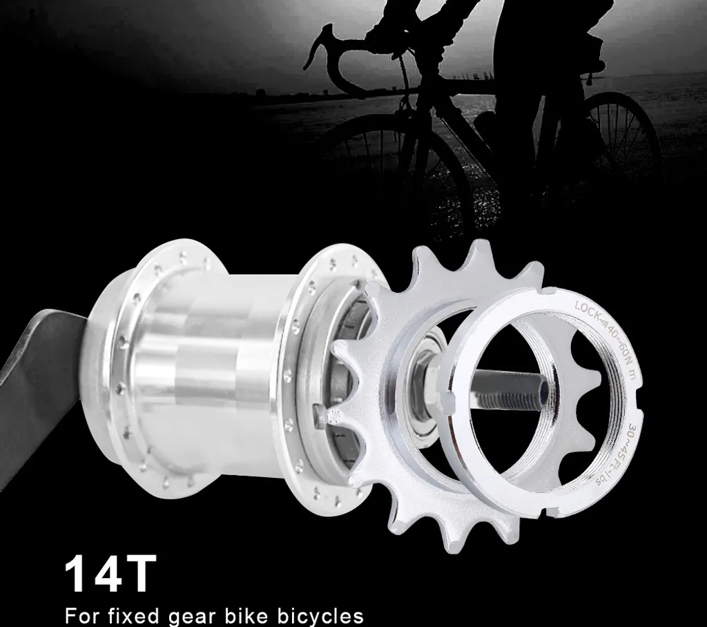 Pignon de vélo monovitesse 16 dents en acier haute résistance argent