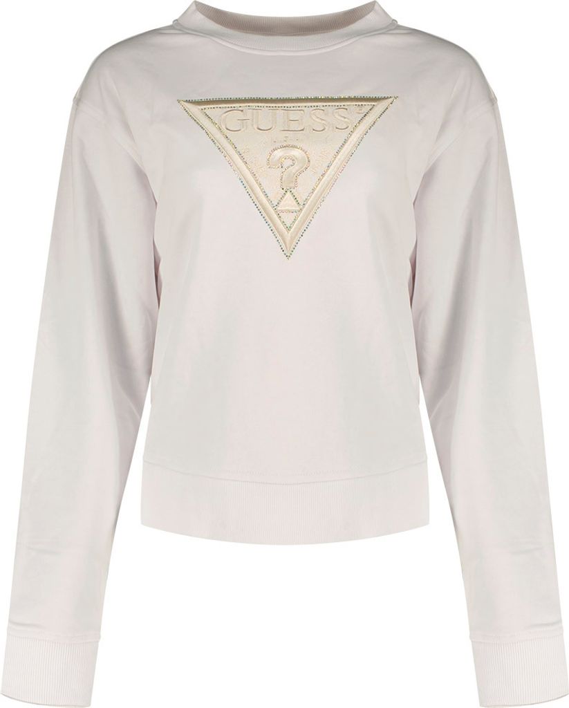 Guess Cn Lace Triangle Sweatshirt Weiß XL Frau Weiß XL