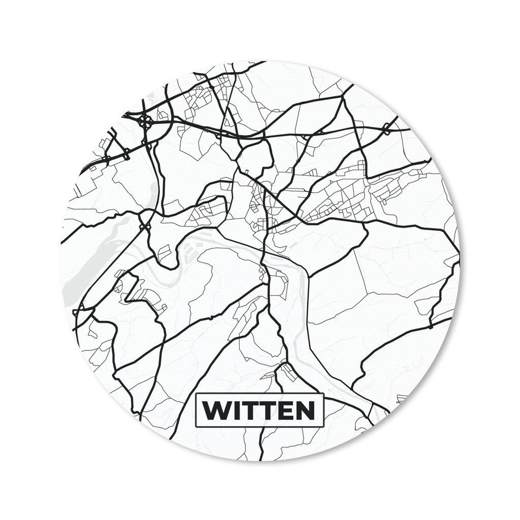 MuchoWow Mauspad Mousepad Karte - Witten - Stadtplan 40x40 cm - Mousepads - Maus Mat - Pad - Mausunterlage - Schreibtisch Accessoires