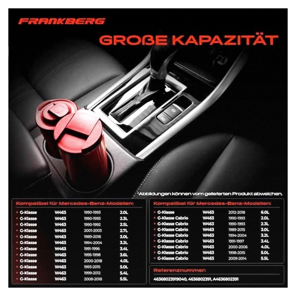 Getränkehalter Becherhalter Kompatibel mit G-Klasse Cabrio W463 200GE 230GE 300GD 300GE 320GE 350G G300 G320 G350 G400 G500 1.0L 1989-2015 Replace...