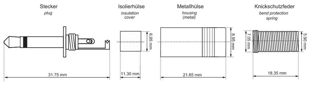 Spina Jack 3,5 mm Mono Goobay Metallo Bulk - Connettore Audio Professionale - 2