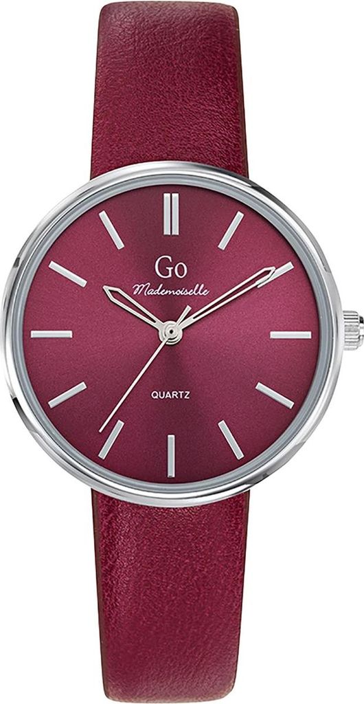 Girl Only Armbanduhr rot bordo Leder Mademoiselle Damen Analog-Quarzuhr UGO699319
