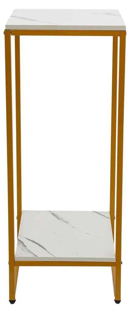 Porte-plante intérieur design en métal doré et blanc pour salon moderne