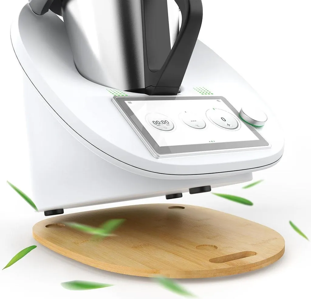 Base in Bambù per Bimby TM6 TM5: Sposta il Robot Facilmente e Senza Rumori