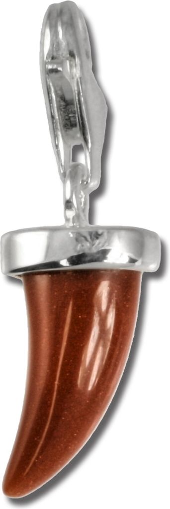 SilberDream Charm Schmuck Armband Anhänger Horn braun 925 Echt Silber FC212N
